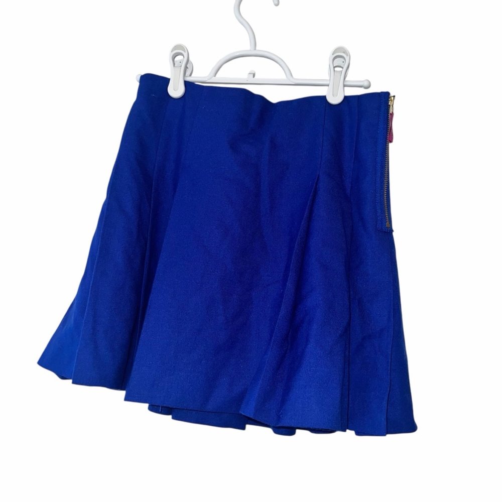 Crewcuts girls Royal blue wool blend pleated lined skirt side zip sz 12